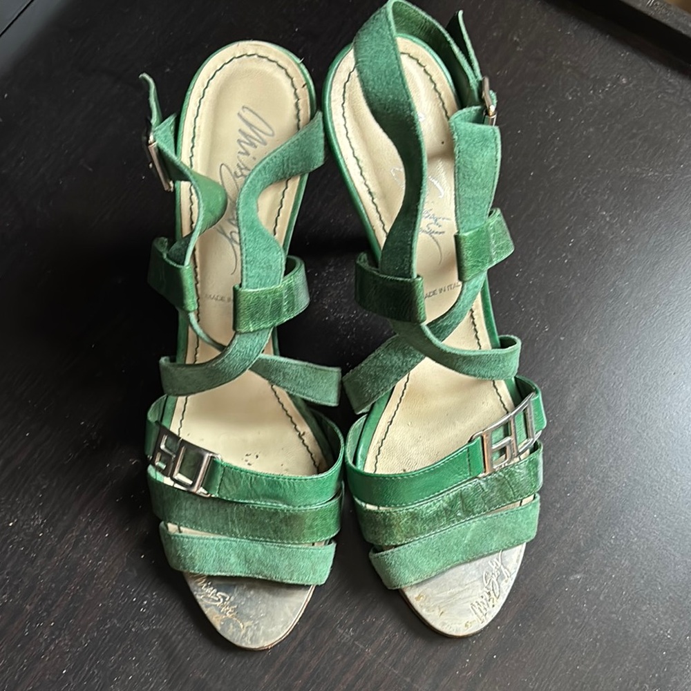 Miss Sixty Green Strappy Sandals